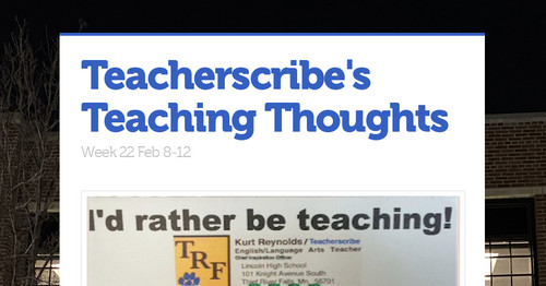 Teacherscribe's Teaching Thoughts