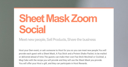 Sheet Mask Zoom Social
