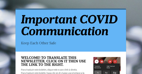 Important COVID Communication