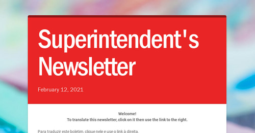 Superintendent's Newsletter
