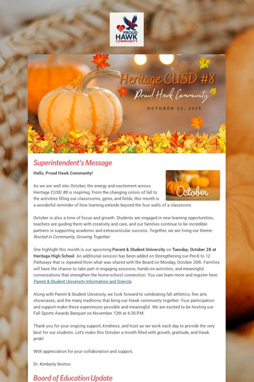 Proud Hawk Community-October 2025