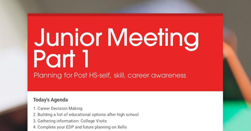 Junior Meeting Part 1