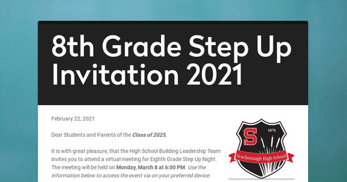 8th Grade Step Up Invitation 2021