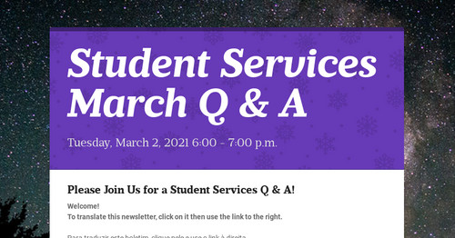Student Services March Q & A