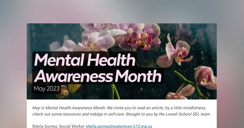 Mental Health Awareness Month