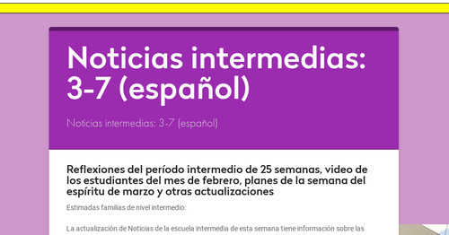 Noticias intermedias: 3-7 (español)