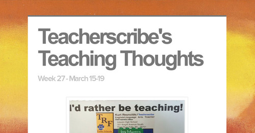 Teacherscribe's Teaching Thoughts
