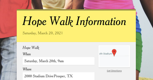 Hope Walk Information