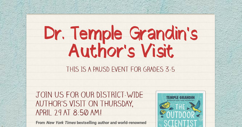 Dr. Temple Grandin's Author's Visit