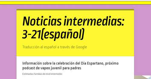 Noticias intermedias: 3-21(español)