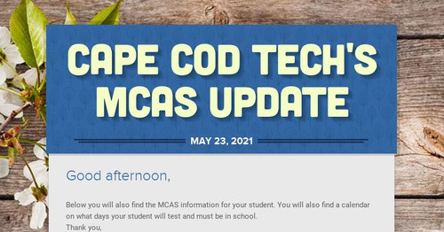 Cape Cod Tech's MCAS Update
