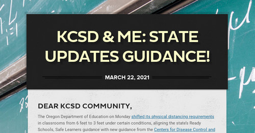 KCSD & Me: State updates guidance!