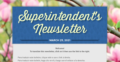 Superintendent's Newsletter