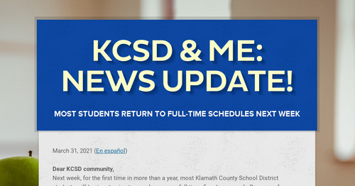 KCSD & Me: News update!