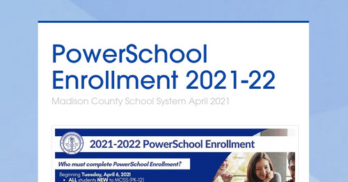 PowerSchool Enrollment 2021-22