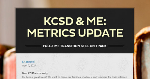 KCSD & Me: Metrics update