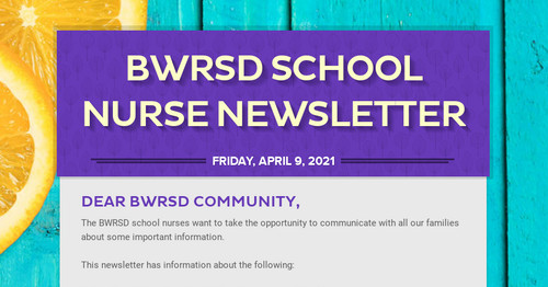 BWRSD School Nurse Newsletter