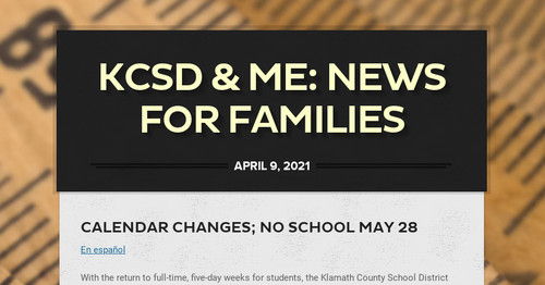 KCSD & Me: News for families