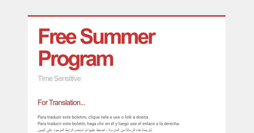 Free Summer Program