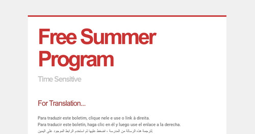 Free Summer Program