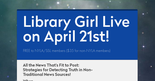 Library Girl Live on April 21st!