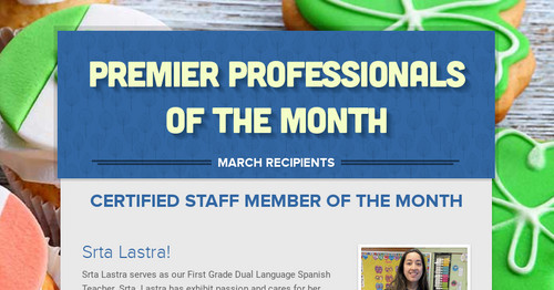 Premier Professionals of the Month