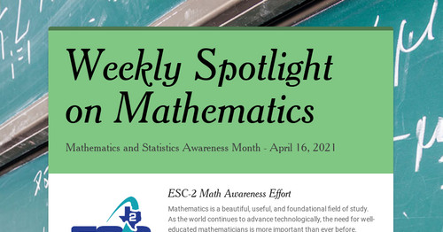Weekly Spotlight on Mathematics
