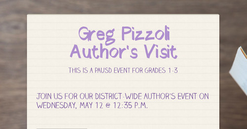 Greg Pizzoli Author's Visit