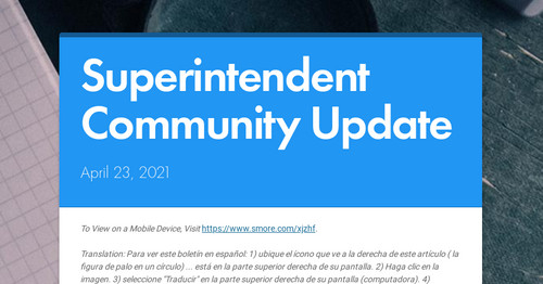 Superintendent Community Update