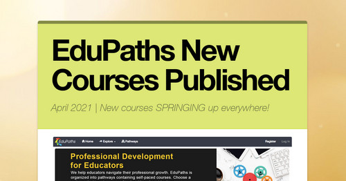 EduPaths New Courses Published