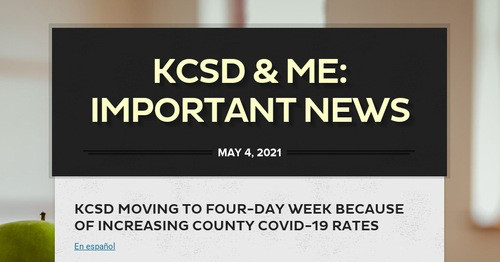 KCSD & Me: Important news