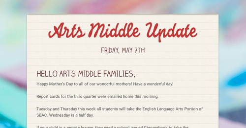 Arts Middle Update