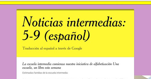 Noticias intermedias: 5-9 (español)