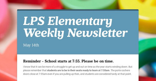 LPS Elementary Weekly Newsletter
