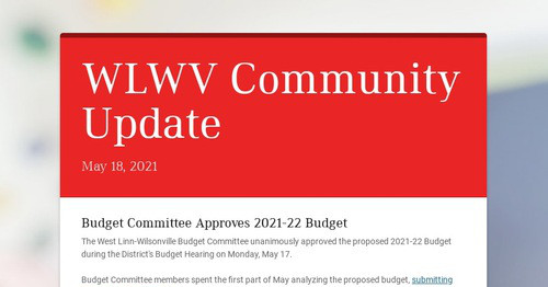 WLWV Community Update