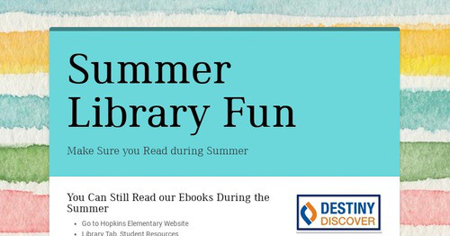 Summer Library Fun