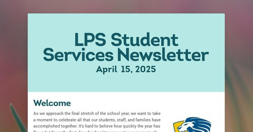 LPS Student Services Newsletter