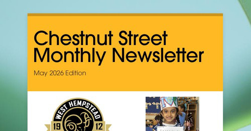 Chestnut Street Monthly Newsletter
