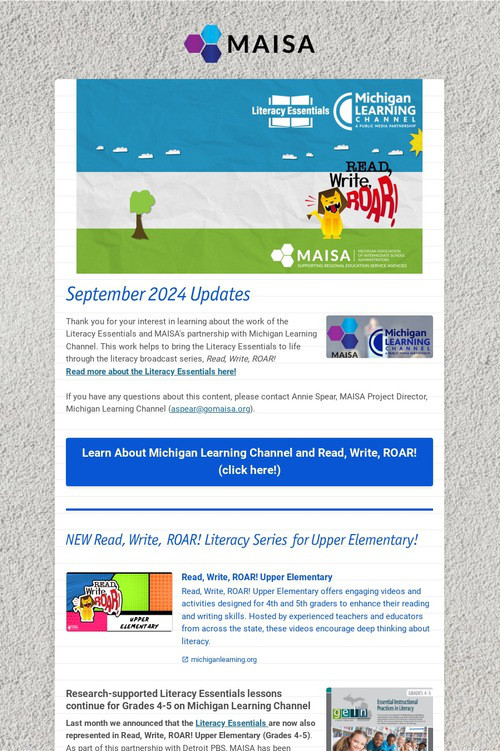 Michigan Learning Channel Update