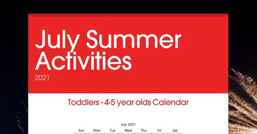 July Summer Activities