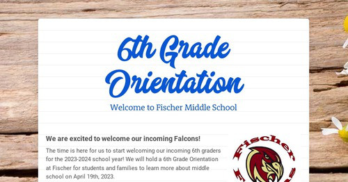 6th Grade Orientation