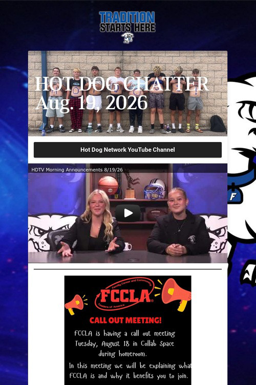 HOT DOG CHATTER Aug. 19, 2026