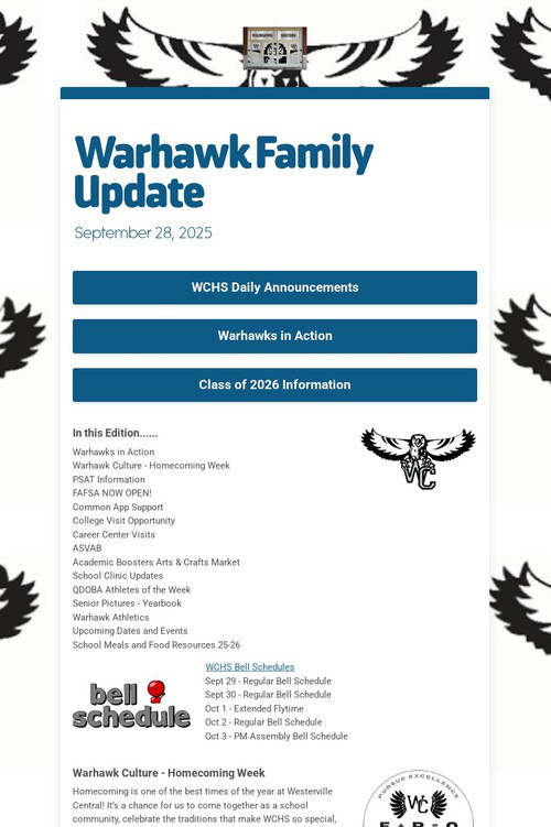 Warhawk Family Update