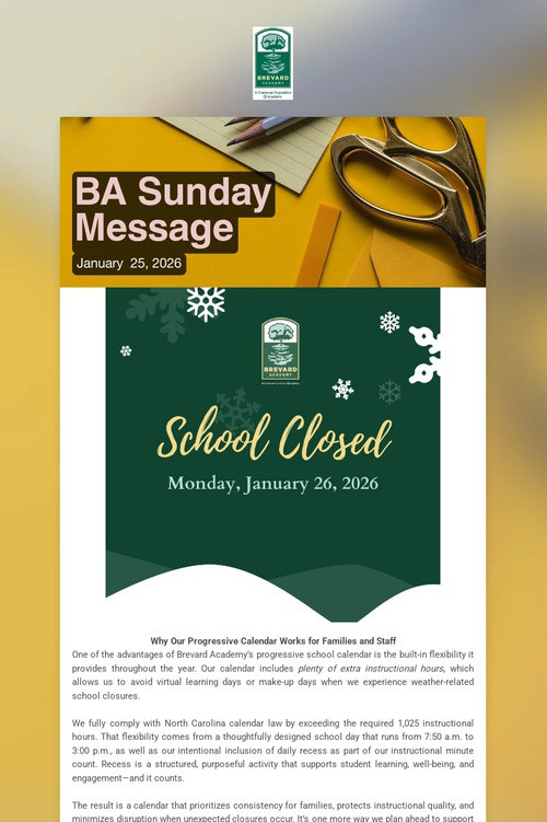 BA Sunday Message