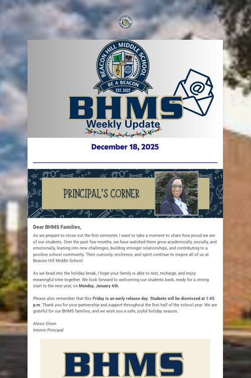 BHMS Weekly Update