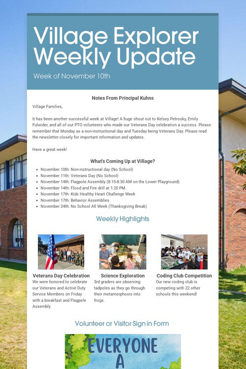 Village Explorer Weekly Update