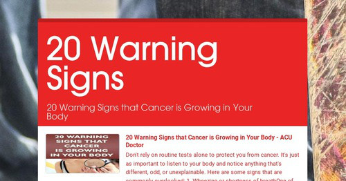 20 Warning Signs Smore Newsletters 