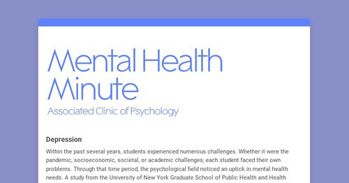 Mental Health Minute