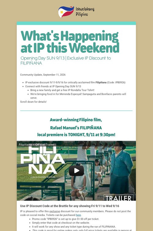 What's Happening at IP this Weekend