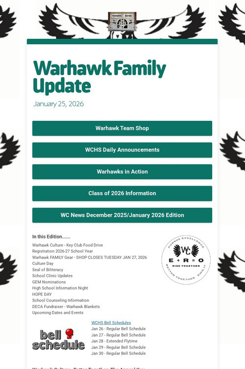 Warhawk Family Update